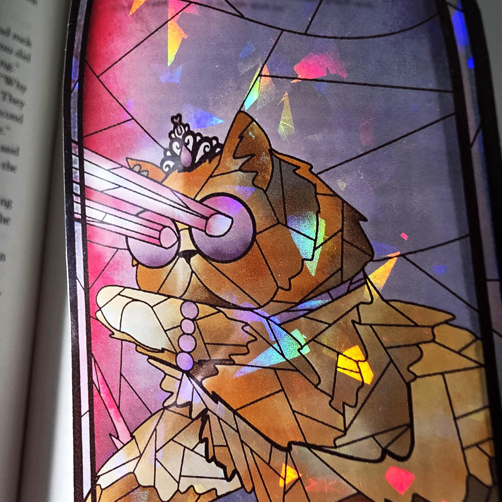 Dungeon Crawler Carl Stained Glass Style Bookmark: Princess Donut (Handmade with Holographic Art) 17