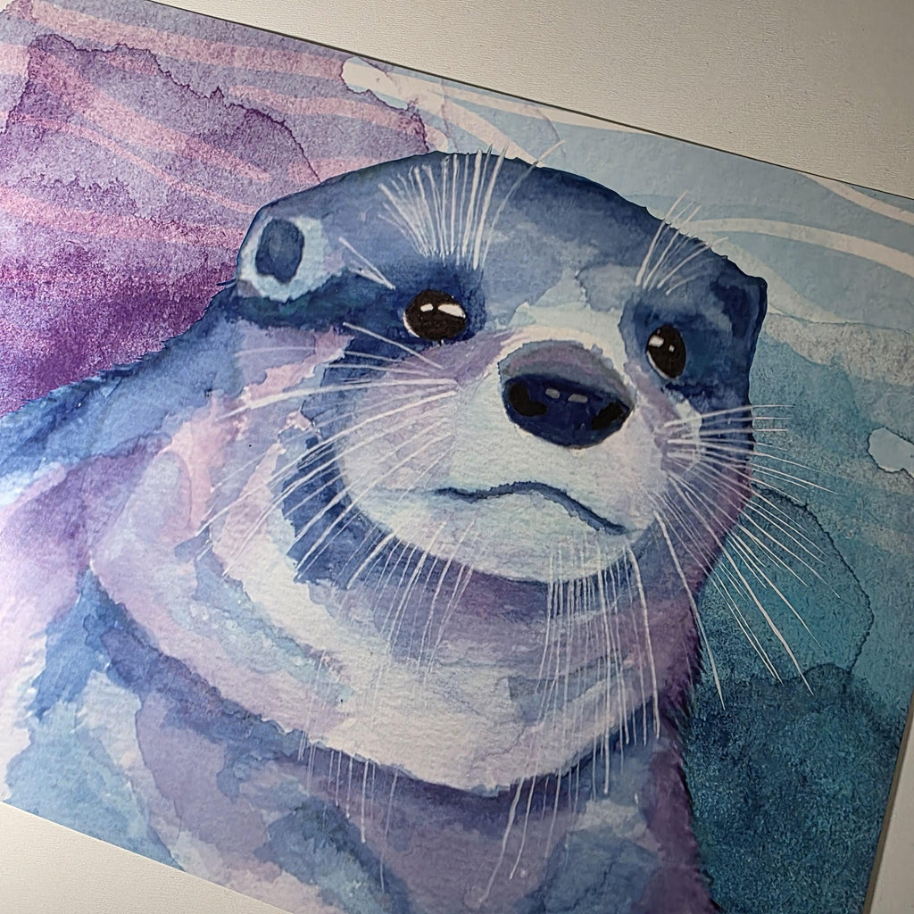 Otter Watercolour Art Print - 12" x 16" Nature Inspired Artwork 3