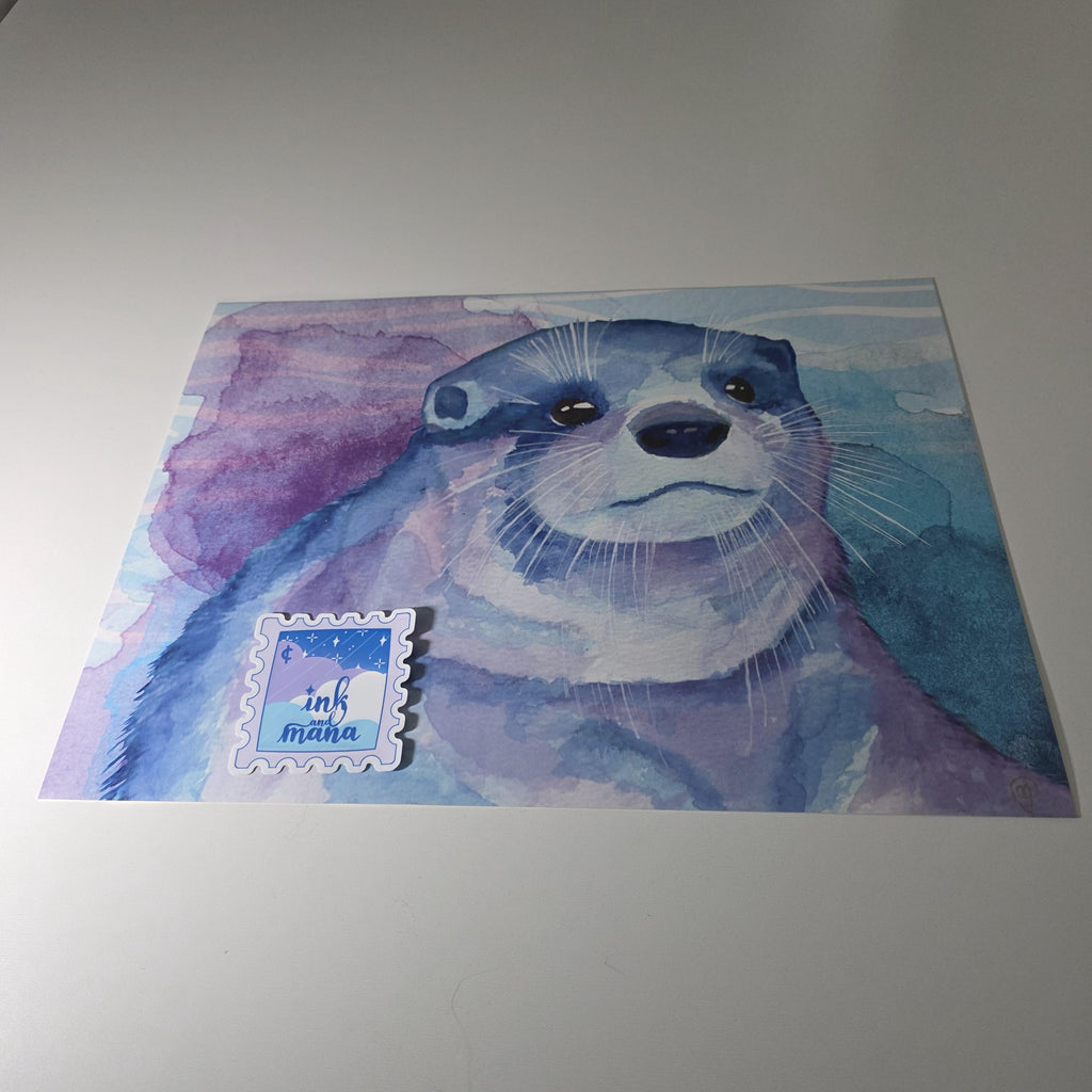 Otter Watercolour Art Print - 12" x 16" Nature Inspired Artwork 8