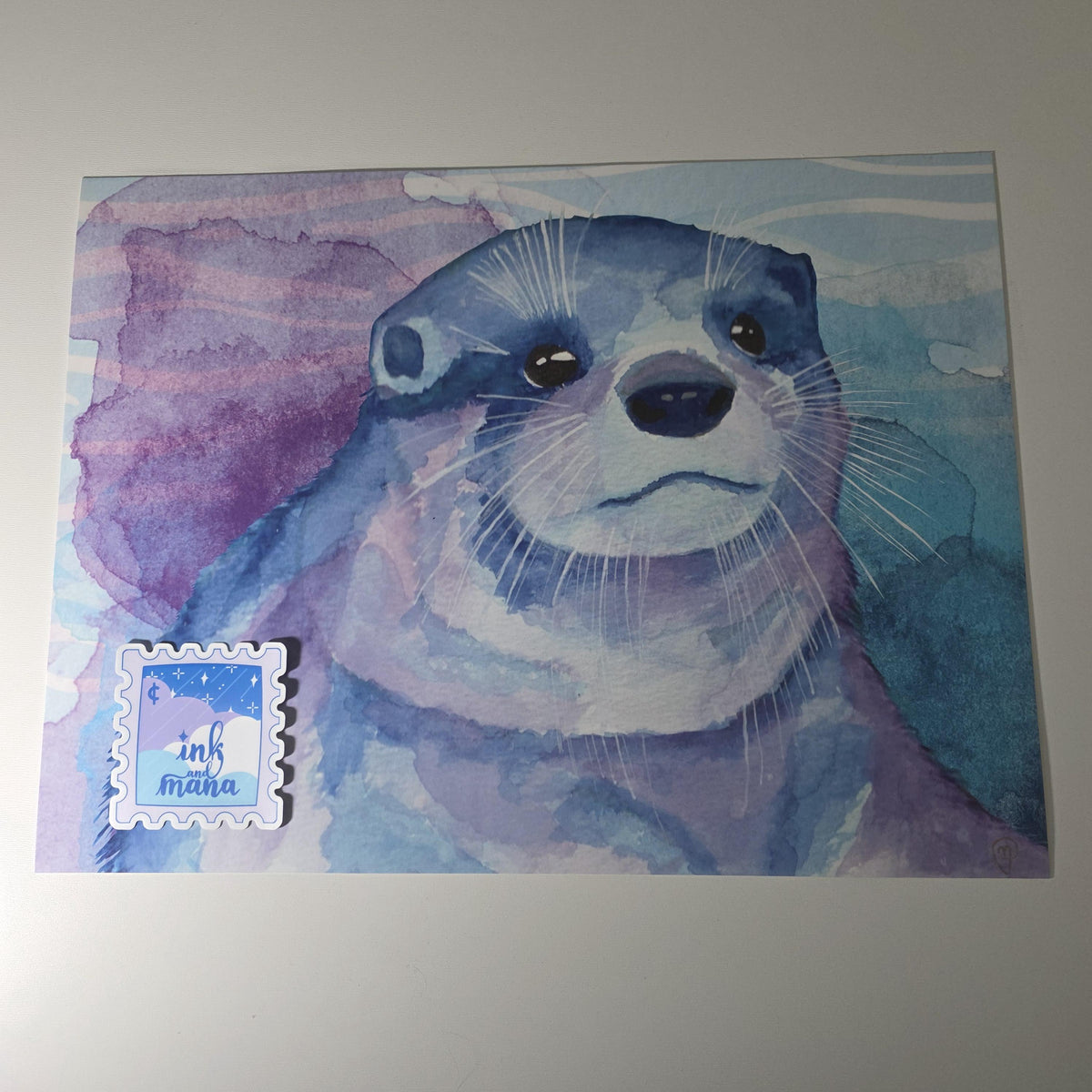 Otter Watercolour Art Print - 12" x 16" Nature Inspired Artwork 2
