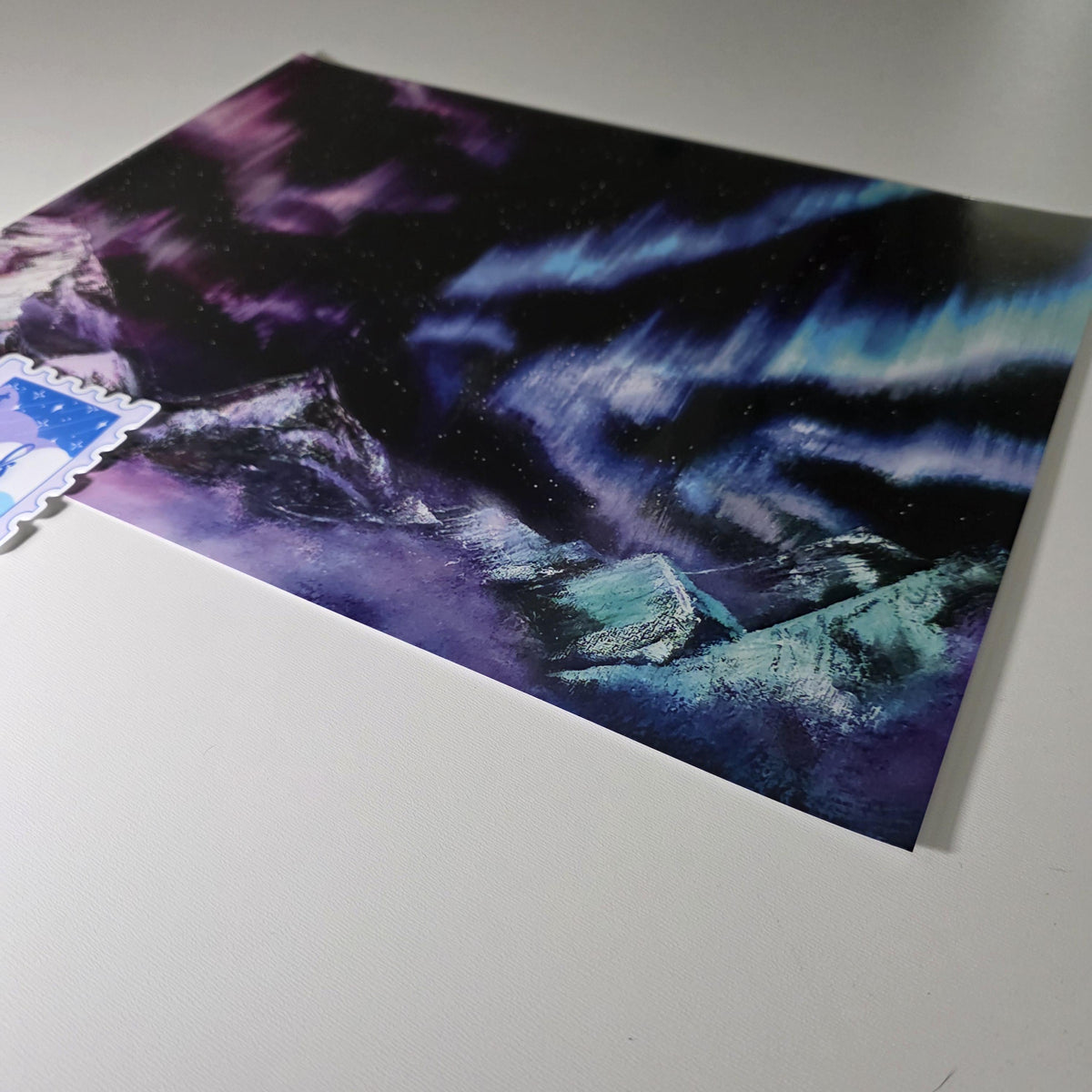Rainbow Northern Lights Art Print - 12" x 16" Aurora Borealis Inspired Artwork 14