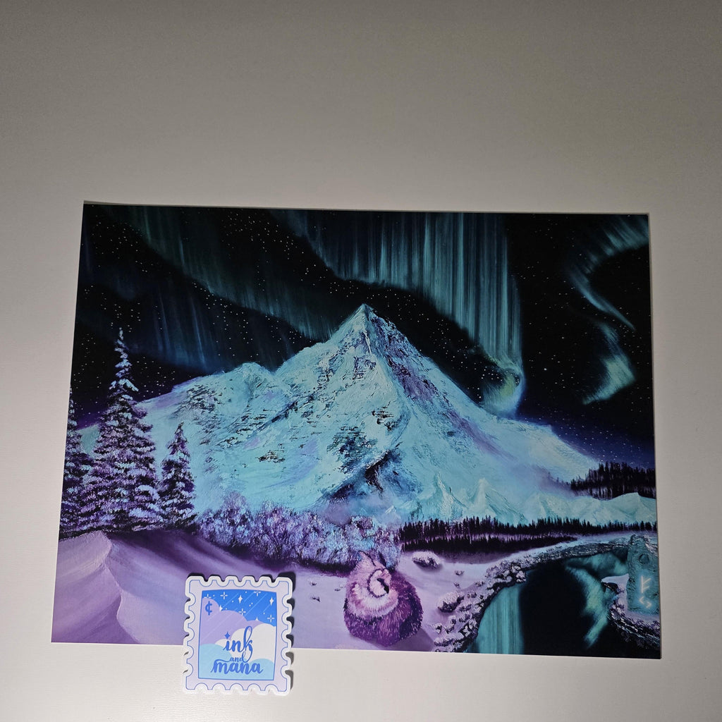 Fantasy Northern Lights Art Print - 12" x 16" Dungeons and Dragons Inspired Artwork 3