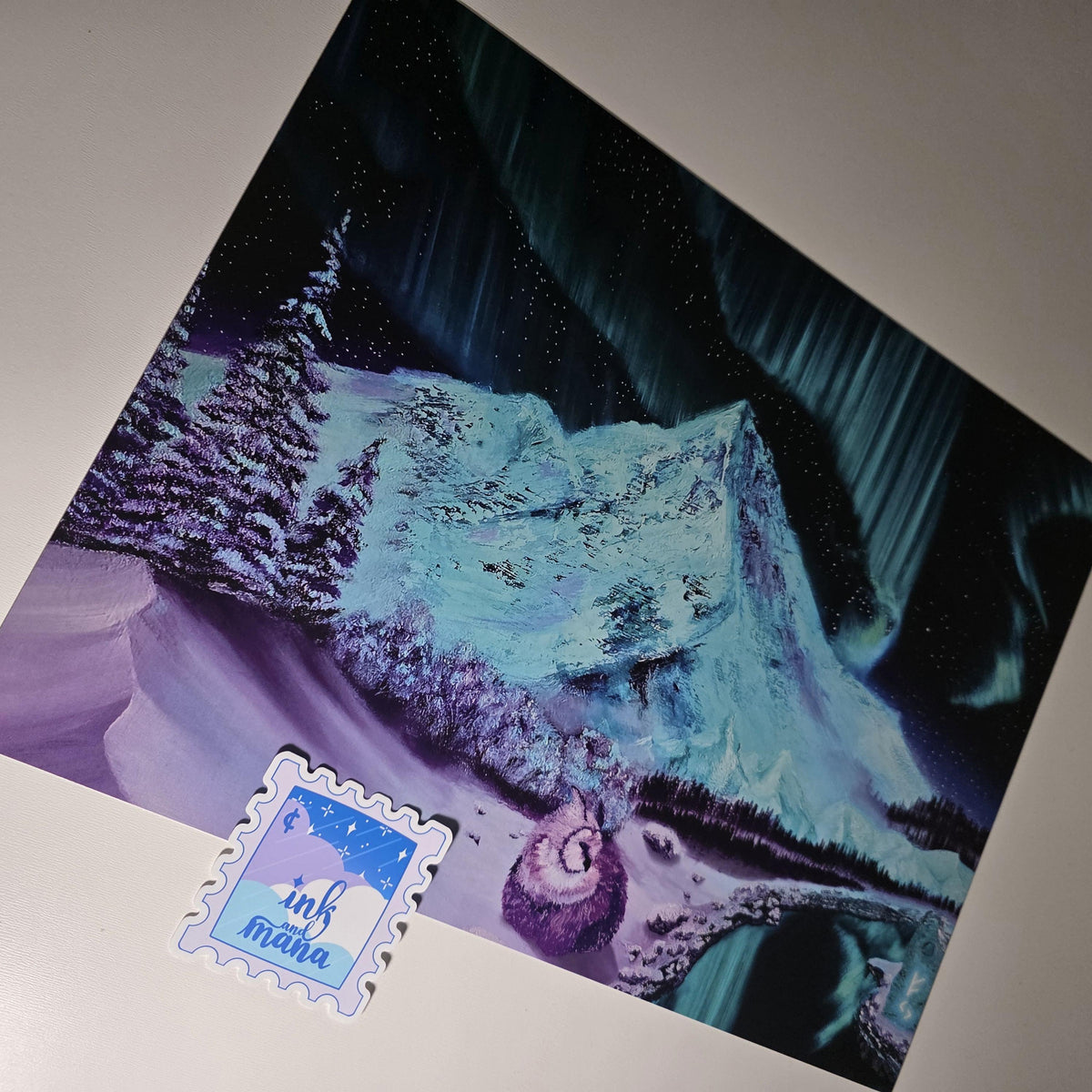 Fantasy Northern Lights Art Print - 12" x 16" Dungeons and Dragons Inspired Artwork 12