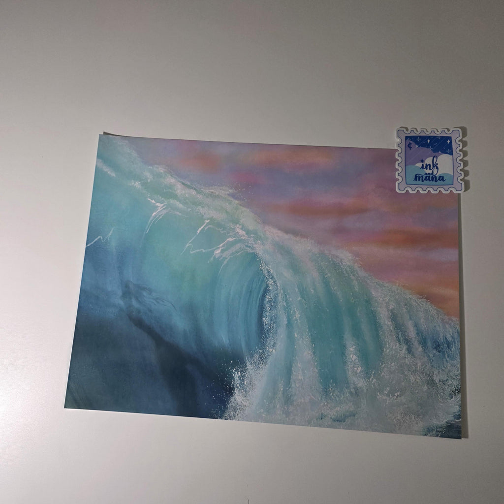 Mermaid Wave Art Print "Serenity" - 12" x 16" Ocean Wall Art 4