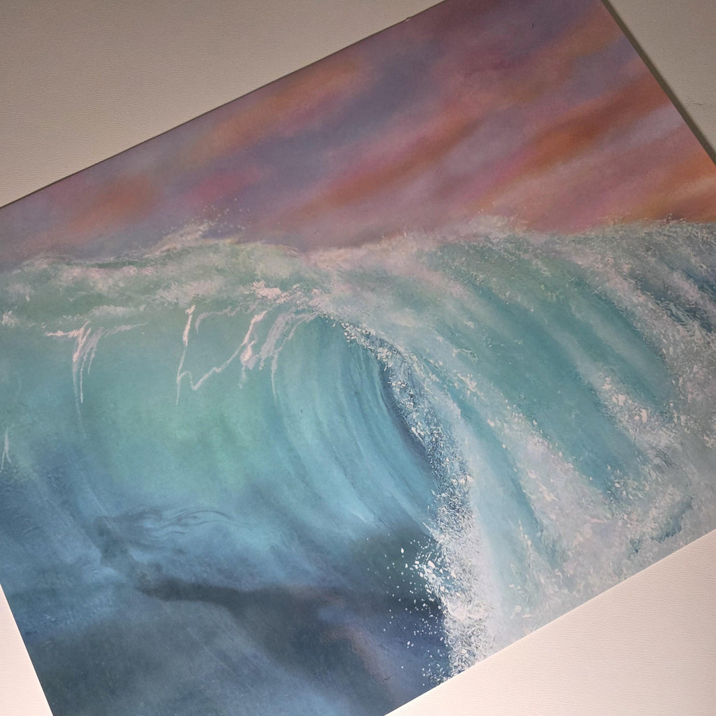 Mermaid Wave Art Print "Serenity" - 12" x 16" Ocean Wall Art