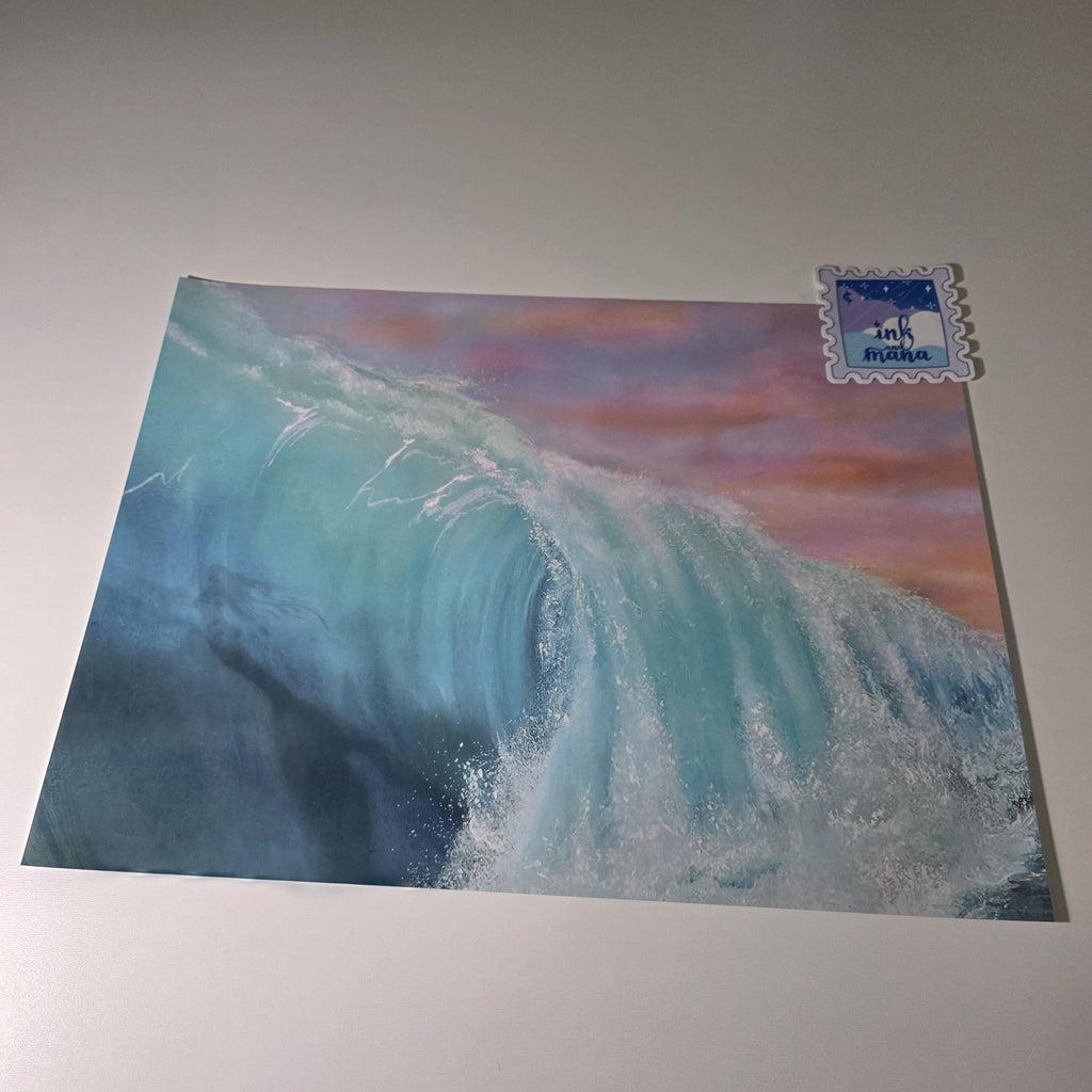 Mermaid Wave Art Print "Serenity" - 12" x 16" Ocean Wall Art 8