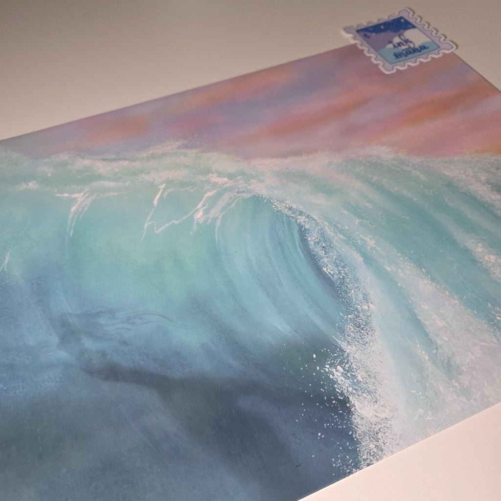 Mermaid Wave Art Print "Serenity" - 12" x 16" Ocean Wall Art 2