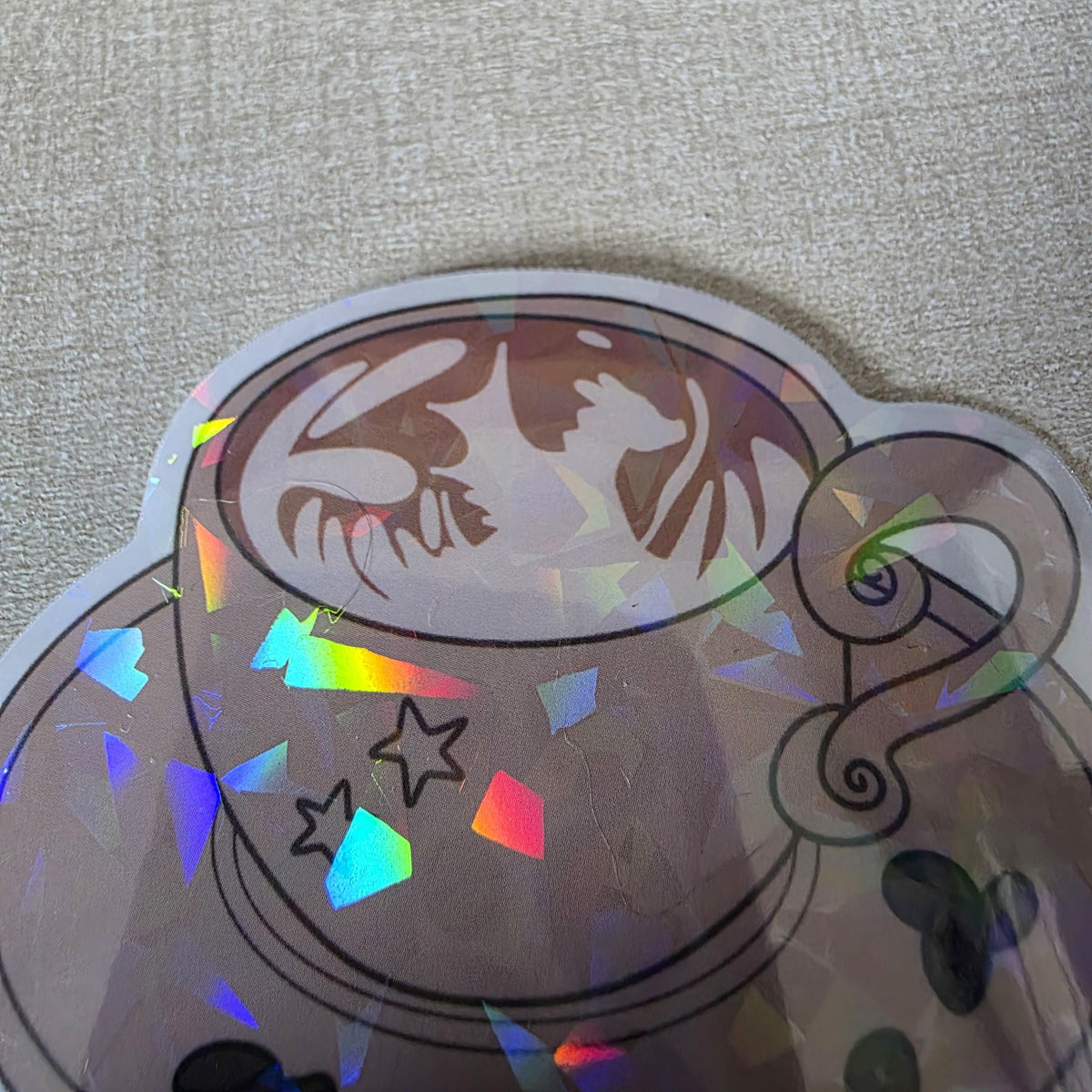 Latte Sticker - 3" DnD Art Sticker with a Holographic Effect (Dungeons and Dragons Coffee) 14