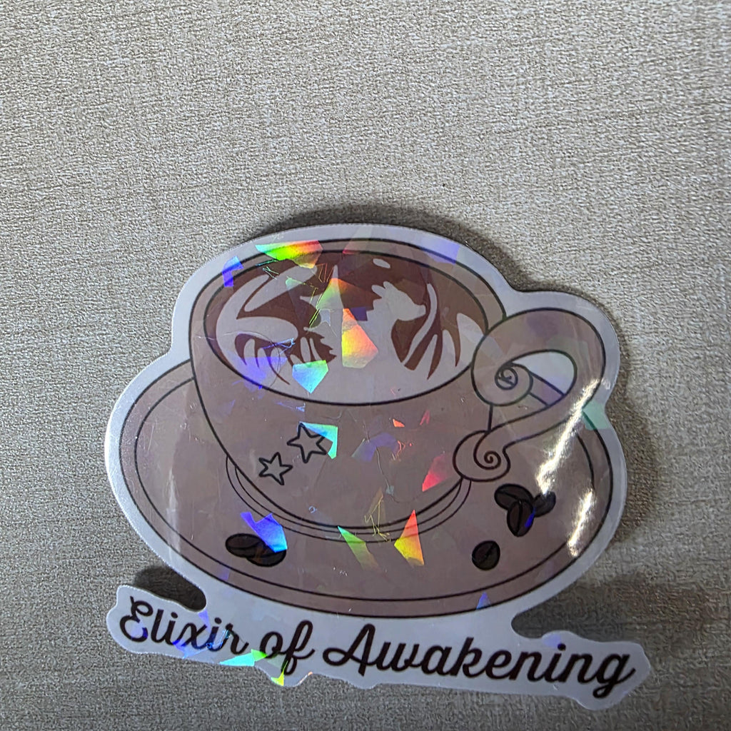 Latte Sticker - 3" DnD Art Sticker with a Holographic Effect (Dungeons and Dragons Coffee) 9