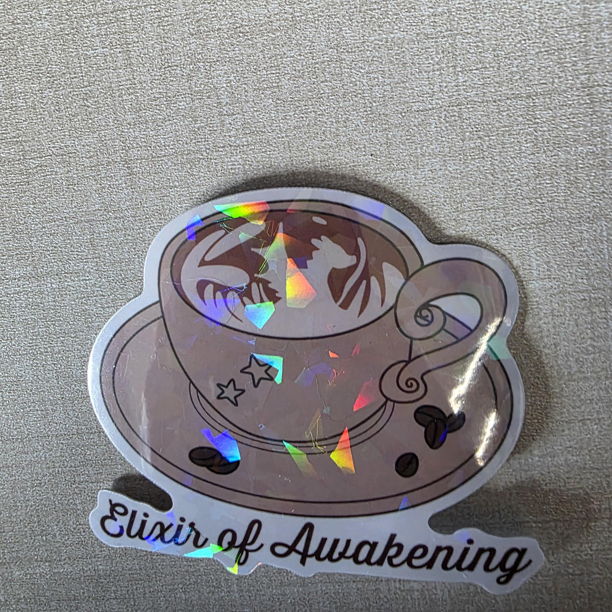 Latte Sticker - 3" DnD Art Sticker with a Holographic Effect (Dungeons and Dragons Coffee) 9