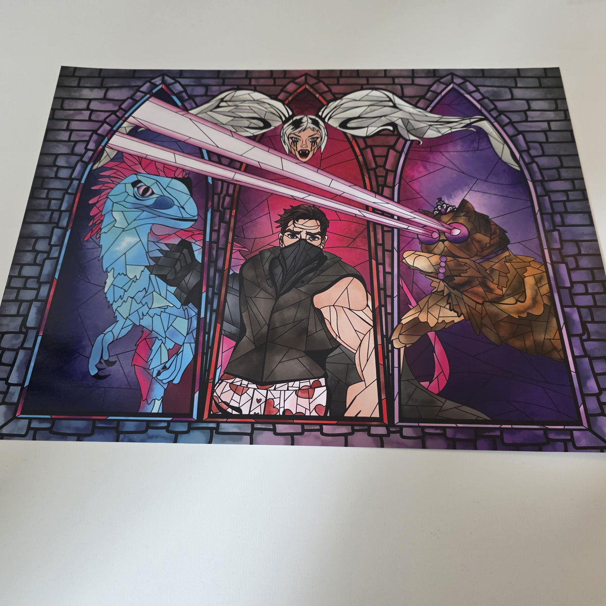 Dungeon Crawler Carl Stained Glass Art Print: Carl, Donut, Mongo and Samantha 7
