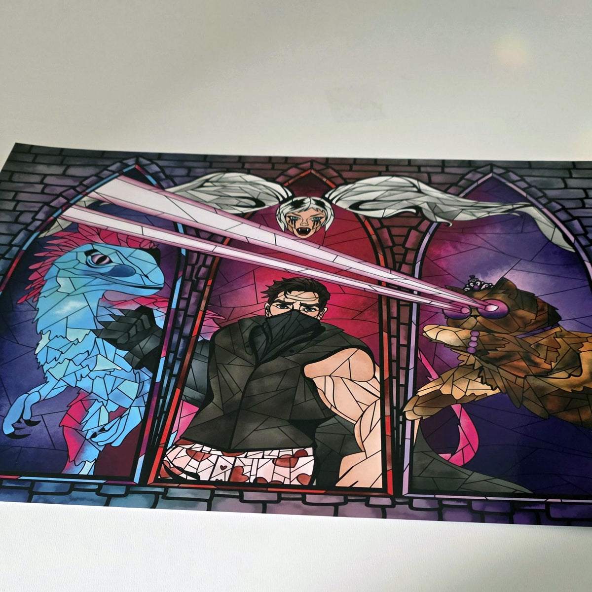 Dungeon Crawler Carl Stained Glass Art Print: Carl, Donut, Mongo and Samantha 10