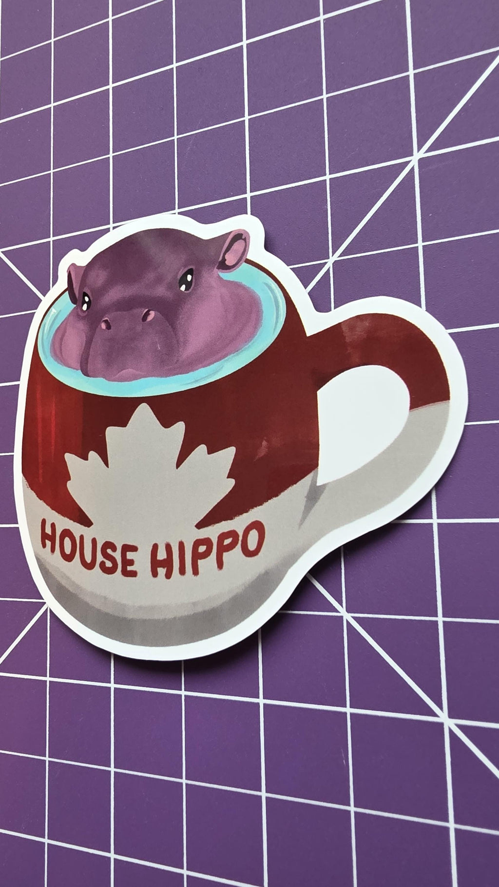 Canadian House Hippo Sticker – Nostalgic Art, Glossy Finish (3") 14
