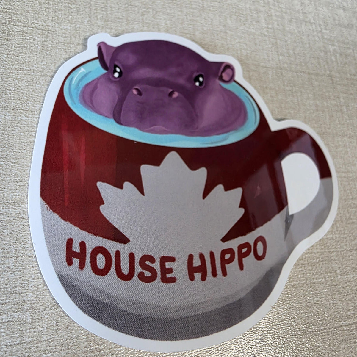 Canadian House Hippo Sticker – Nostalgic Art, Glossy Finish (3") 5