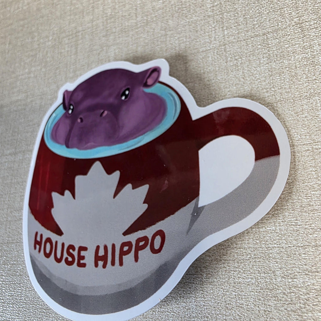 Canadian House Hippo Sticker – Nostalgic Art, Glossy Finish (3") 6