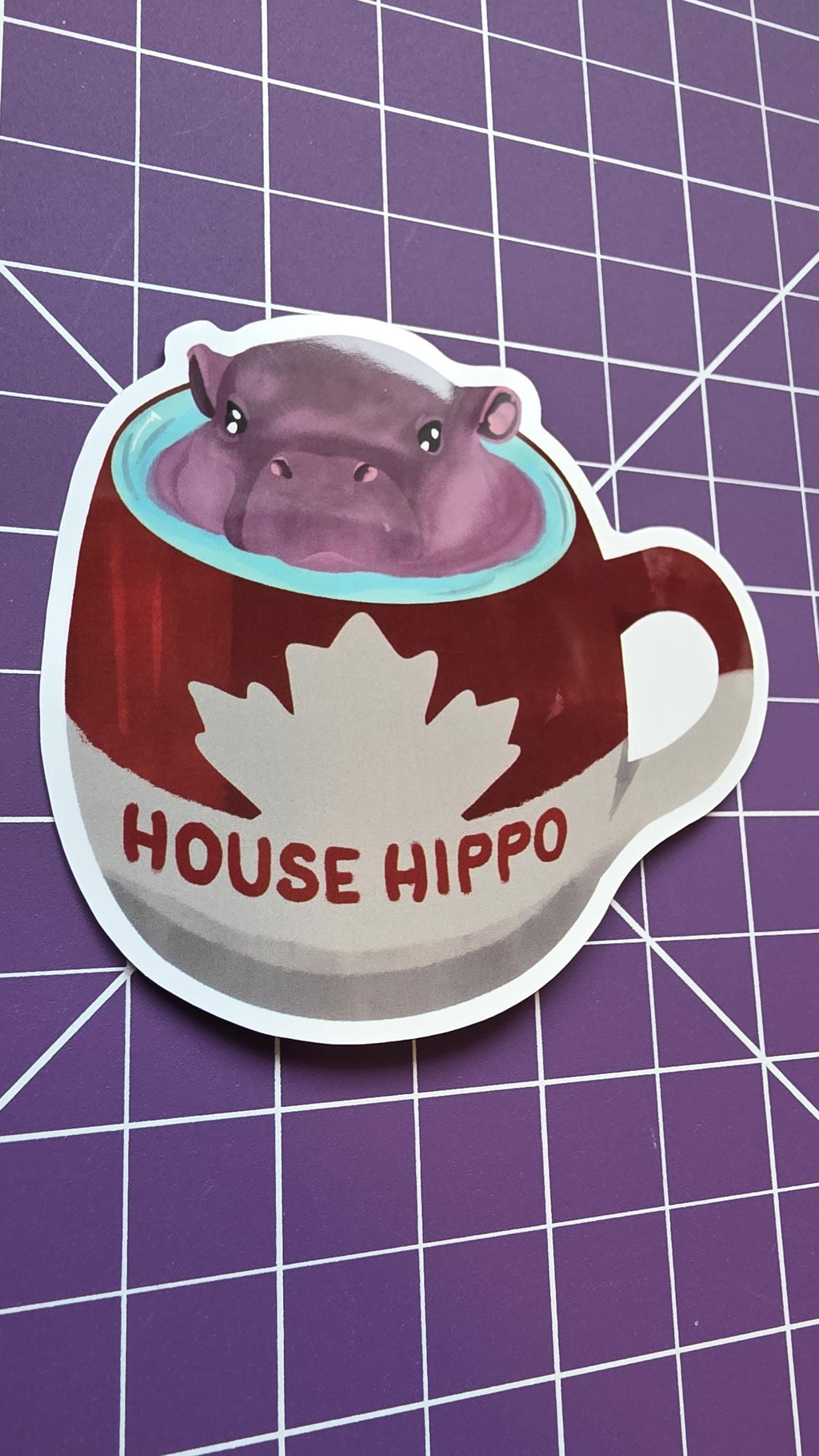 Canadian House Hippo Sticker – Nostalgic Art, Glossy Finish (3") 13