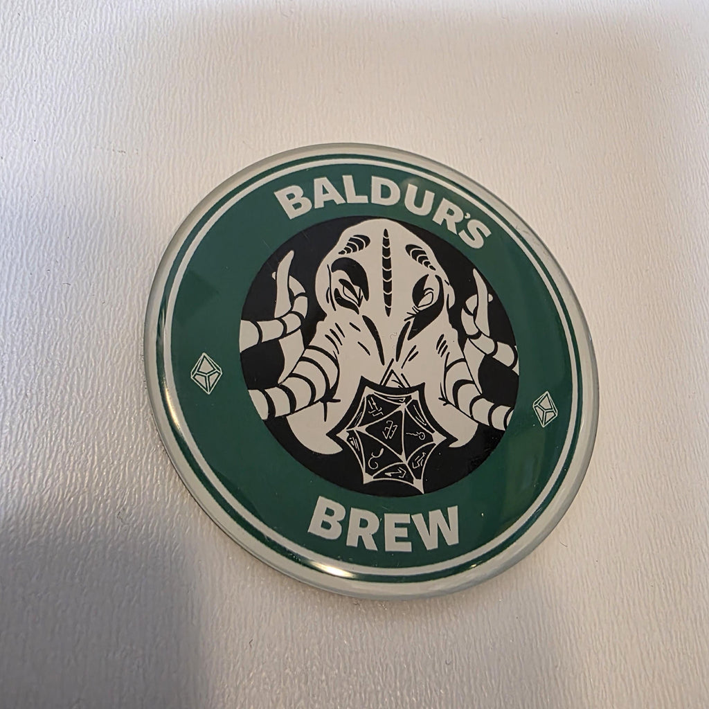 Baldur's Brew Magnet – Dungeons and Dragons Inspired Coffee Art (2.5 Inch) 2