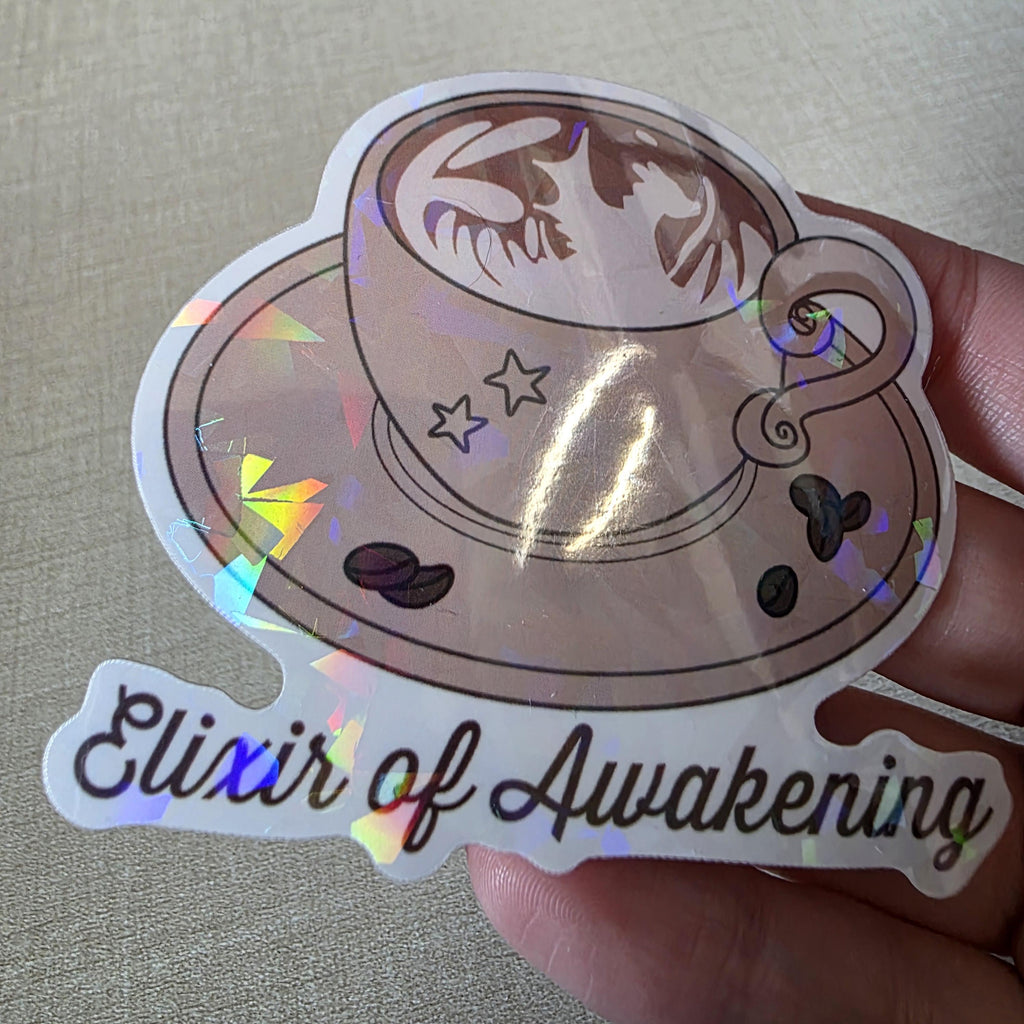 Latte Sticker - 3" DnD Art Sticker with a Holographic Effect (Dungeons and Dragons Coffee) 13