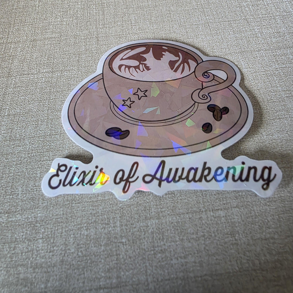 Latte Sticker - 3" DnD Art Sticker with a Holographic Effect (Dungeons and Dragons Coffee) 10