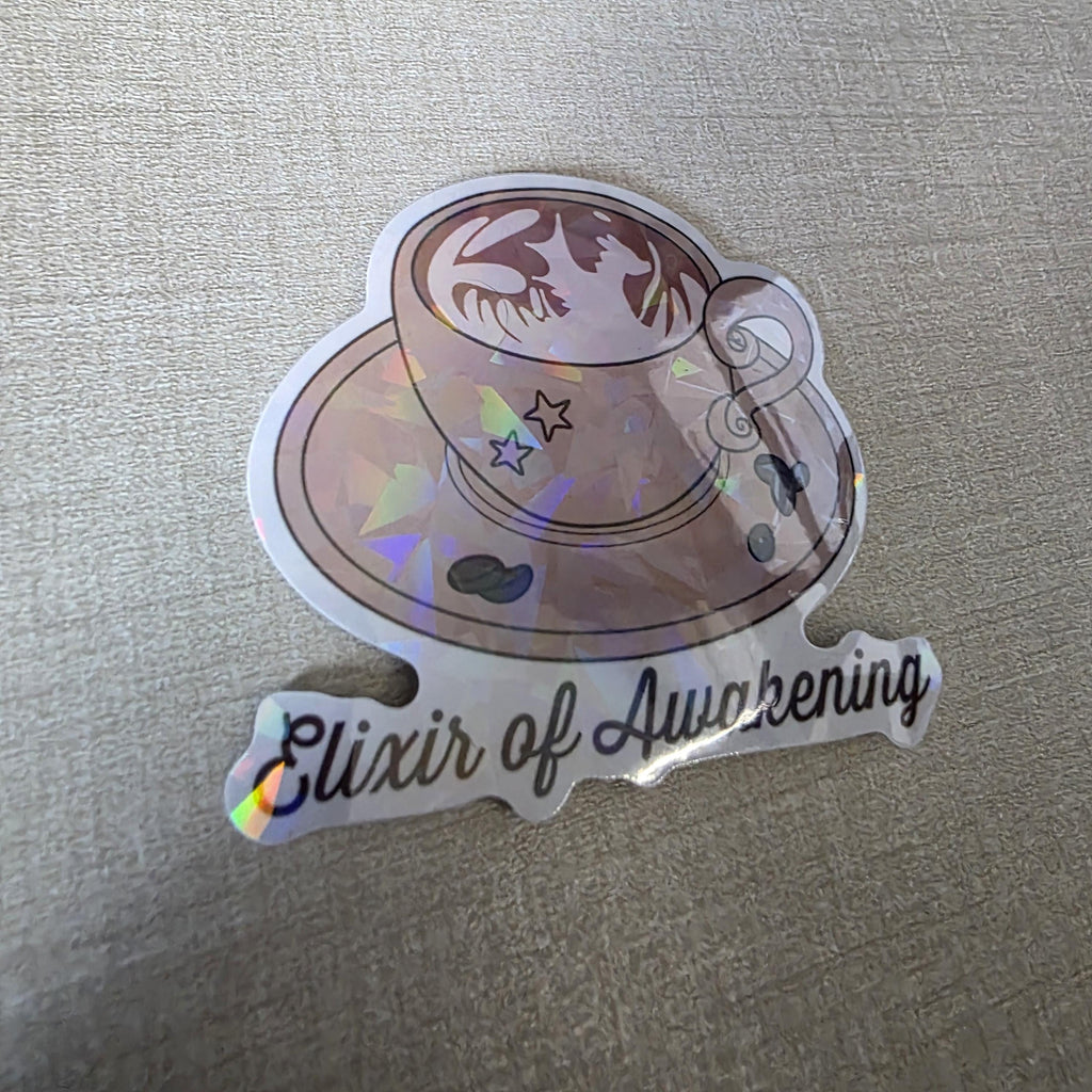 Latte Sticker - 3" DnD Art Sticker with a Holographic Effect (Dungeons and Dragons Coffee) 15