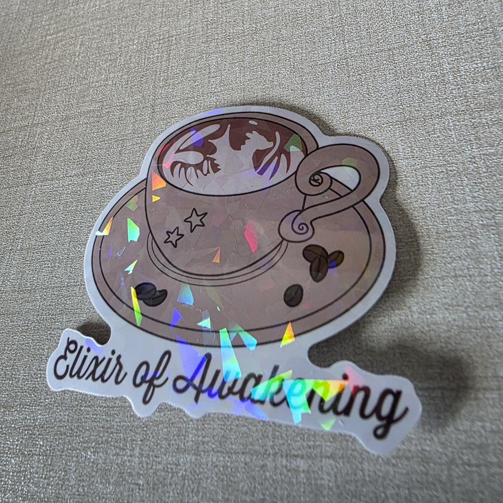 Latte Sticker - 3" DnD Art Sticker with a Holographic Effect (Dungeons and Dragons Coffee) 8