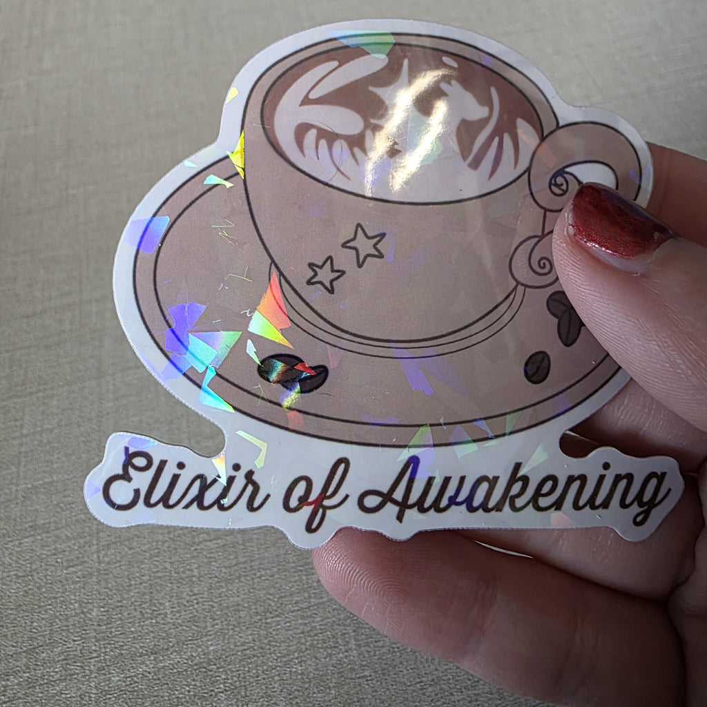 Latte Sticker - 3" DnD Art Sticker with a Holographic Effect (Dungeons and Dragons Coffee) 11