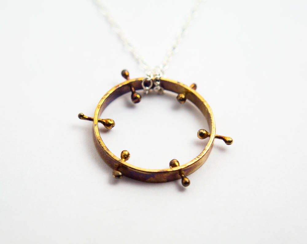 Collier avec pendentif en forme de cercle en argent sterling, pendentif étoile