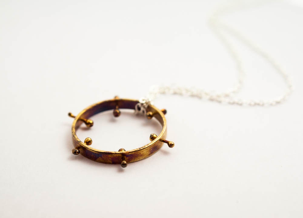 Collier avec pendentif en forme de cercle en argent sterling, pendentif étoile