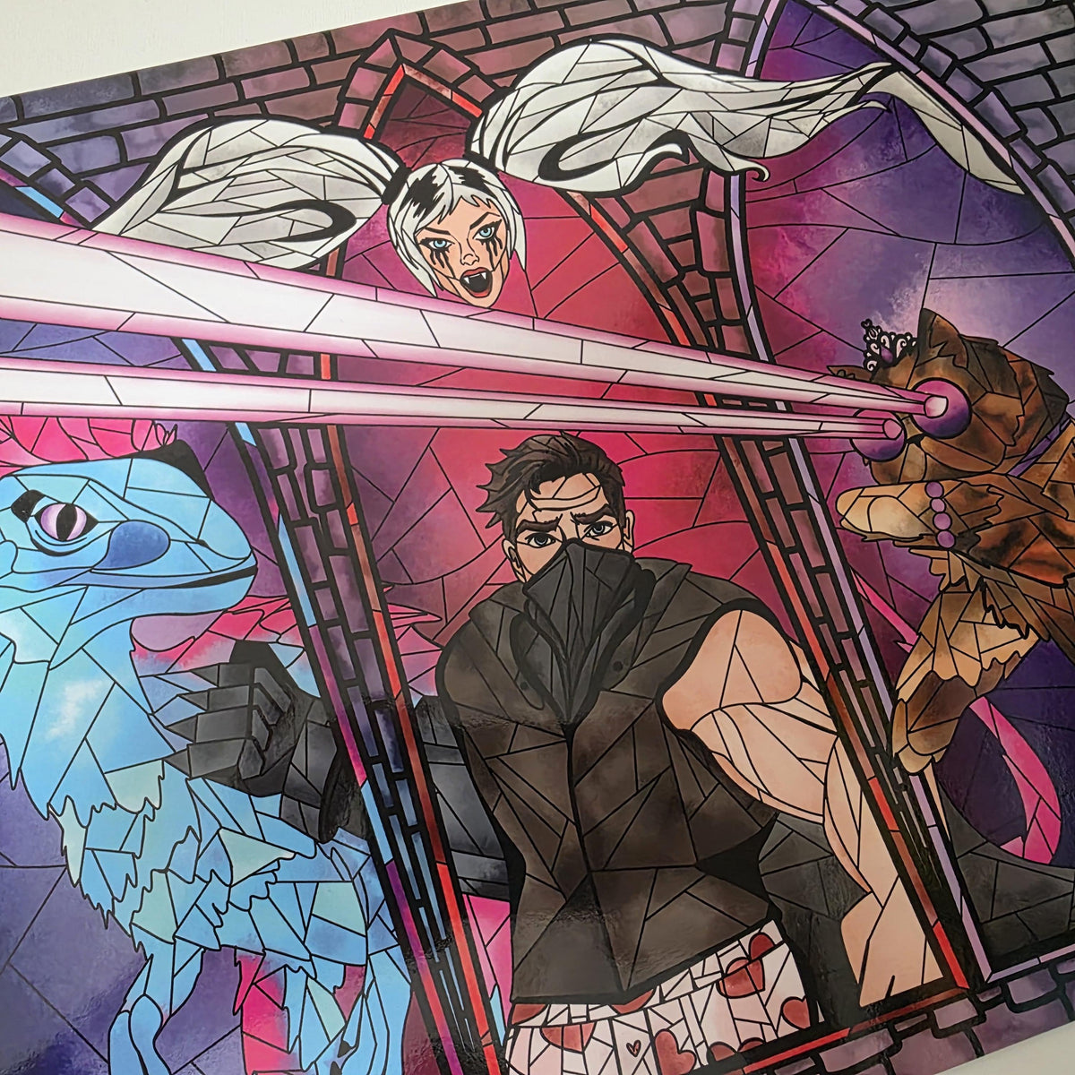 Dungeon Crawler Carl Stained Glass Art Print: Carl, Donut, Mongo and Samantha 8
