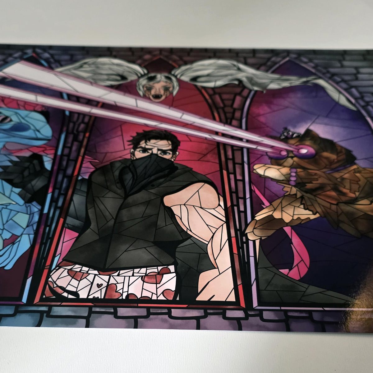 Dungeon Crawler Carl Stained Glass Art Print: Carl, Donut, Mongo and Samantha 14