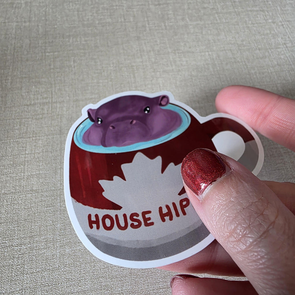 Canadian House Hippo Sticker – Nostalgic Art, Glossy Finish (3") 11
