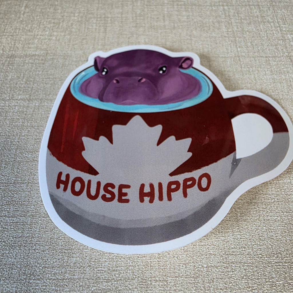 Canadian House Hippo Sticker – Nostalgic Art, Glossy Finish (3") 8