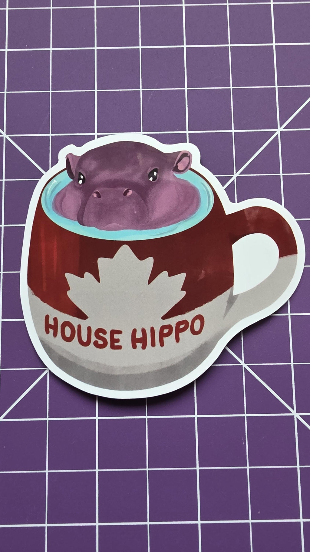 Canadian House Hippo Sticker – Nostalgic Art, Glossy Finish (3") 12