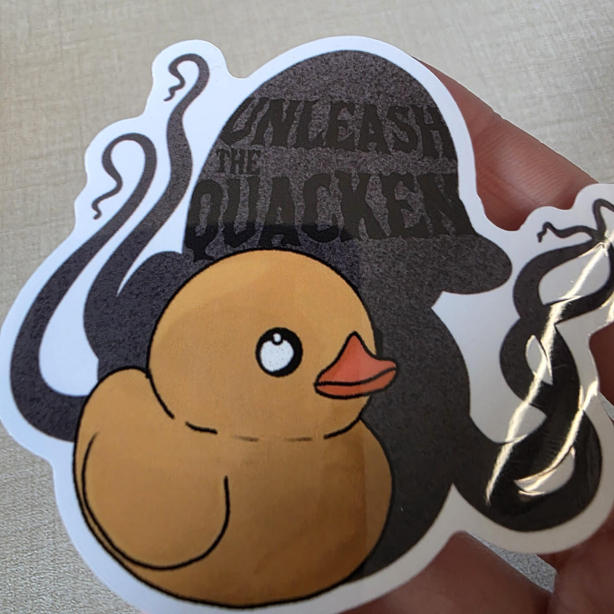 Rubber Duck Kraken Sticker – Unleash the Quacken! Glossy Finish, Water Resistant Art (3")