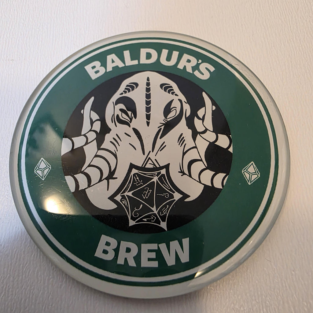 Baldur's Brew Magnet – Dungeons and Dragons Inspired Coffee Art (2.5 Inch) 3