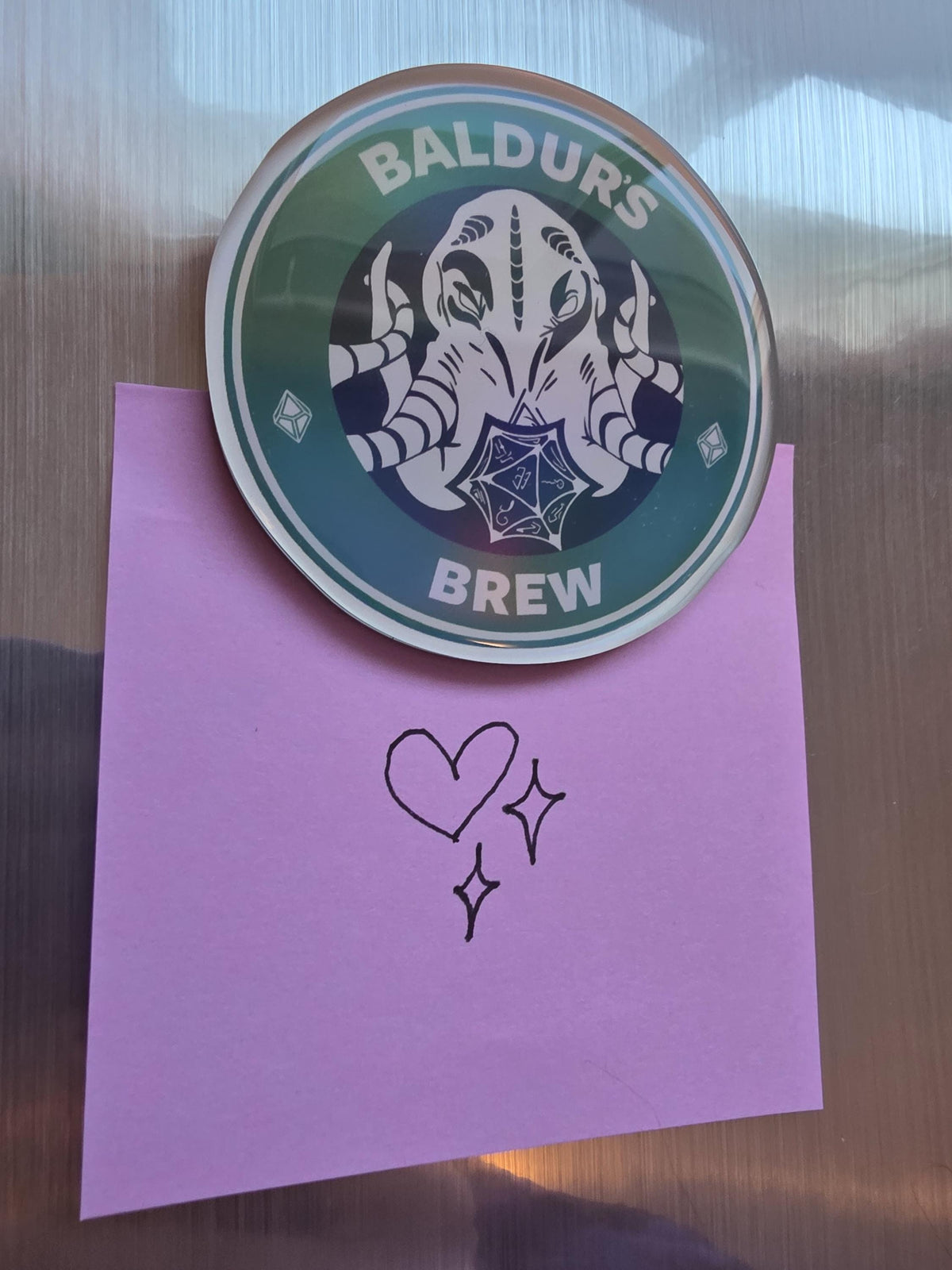 Baldur's Brew Magnet – Dungeons and Dragons Inspired Coffee Art (2.5 Inch) 9