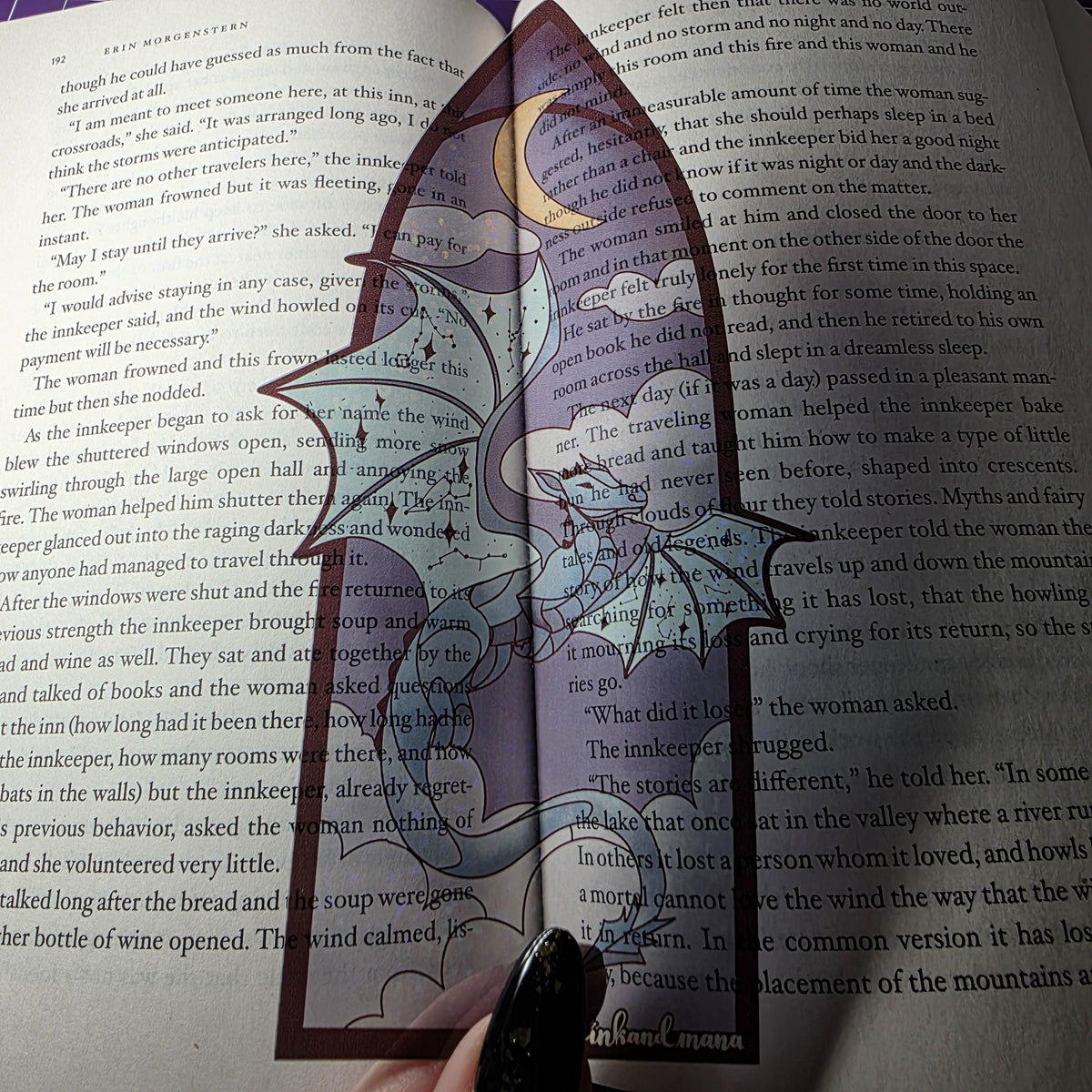 Celestial Dragon Stained Glass Style Bookmark: Handmade with Holographic Art 13