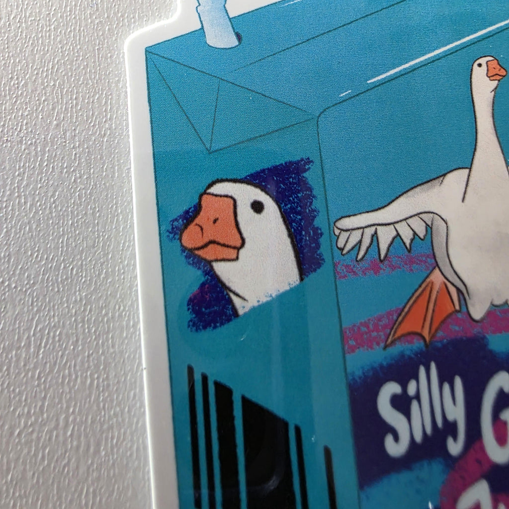 Silly Goose Juicebox Sticker, Retro 80s Colors, Funny Laptop Decal (3" Glossy) 2