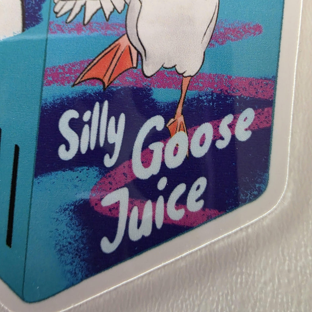 Silly Goose Juicebox Sticker, Retro 80s Colors, Funny Laptop Decal (3" Glossy) 4