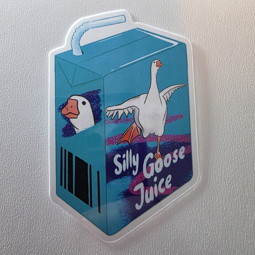Silly Goose Juicebox Sticker, Retro 80s Colors, Funny Laptop Decal (3" Glossy) 5
