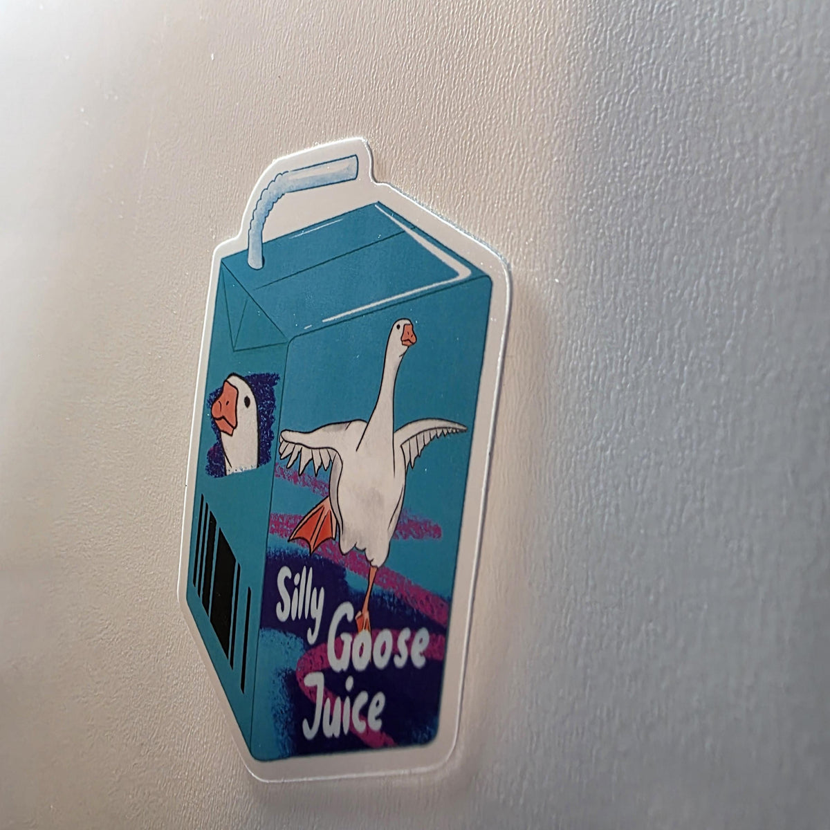 Silly Goose Juicebox Sticker, Retro 80s Colors, Funny Laptop Decal (3" Glossy) 8