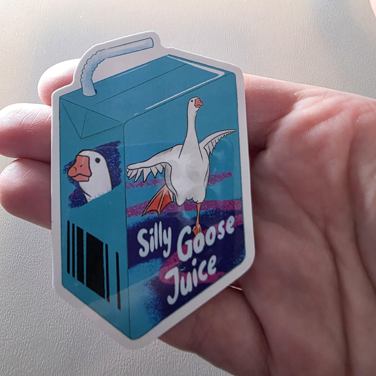 Silly Goose Juicebox Sticker, Retro 80s Colors, Funny Laptop Decal (3" Glossy) 11