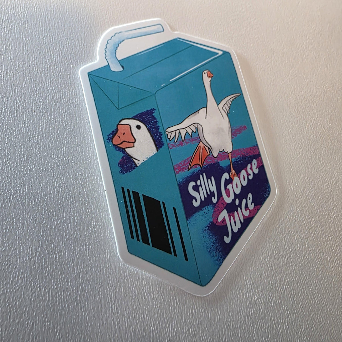 Silly Goose Juicebox Sticker, Retro 80s Colors, Funny Laptop Decal (3" Glossy) 6