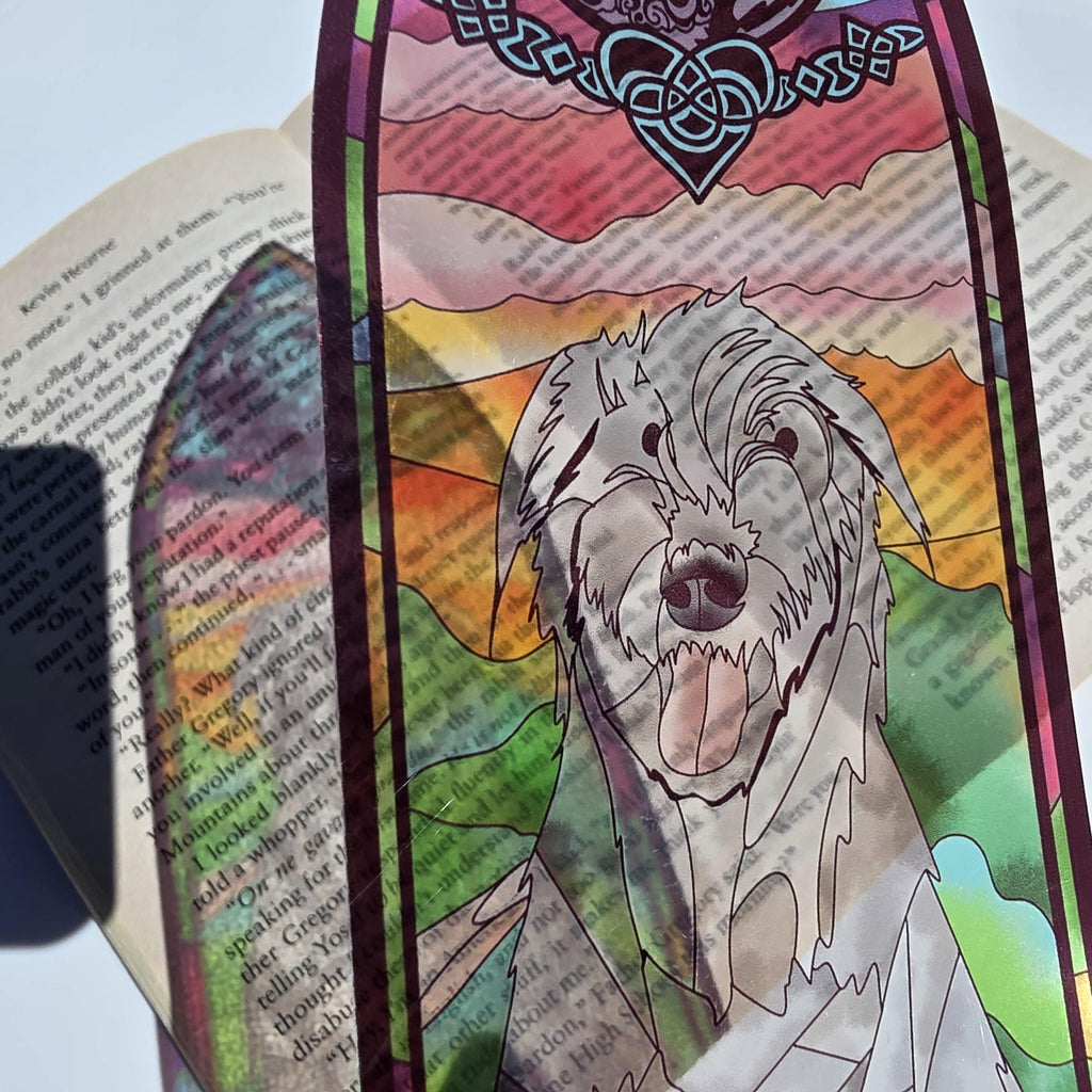 Iron Druid Chronicles Stained Glass Style Bookmark: Atticus and Oberon. Officially Licensed and Handmade. 11