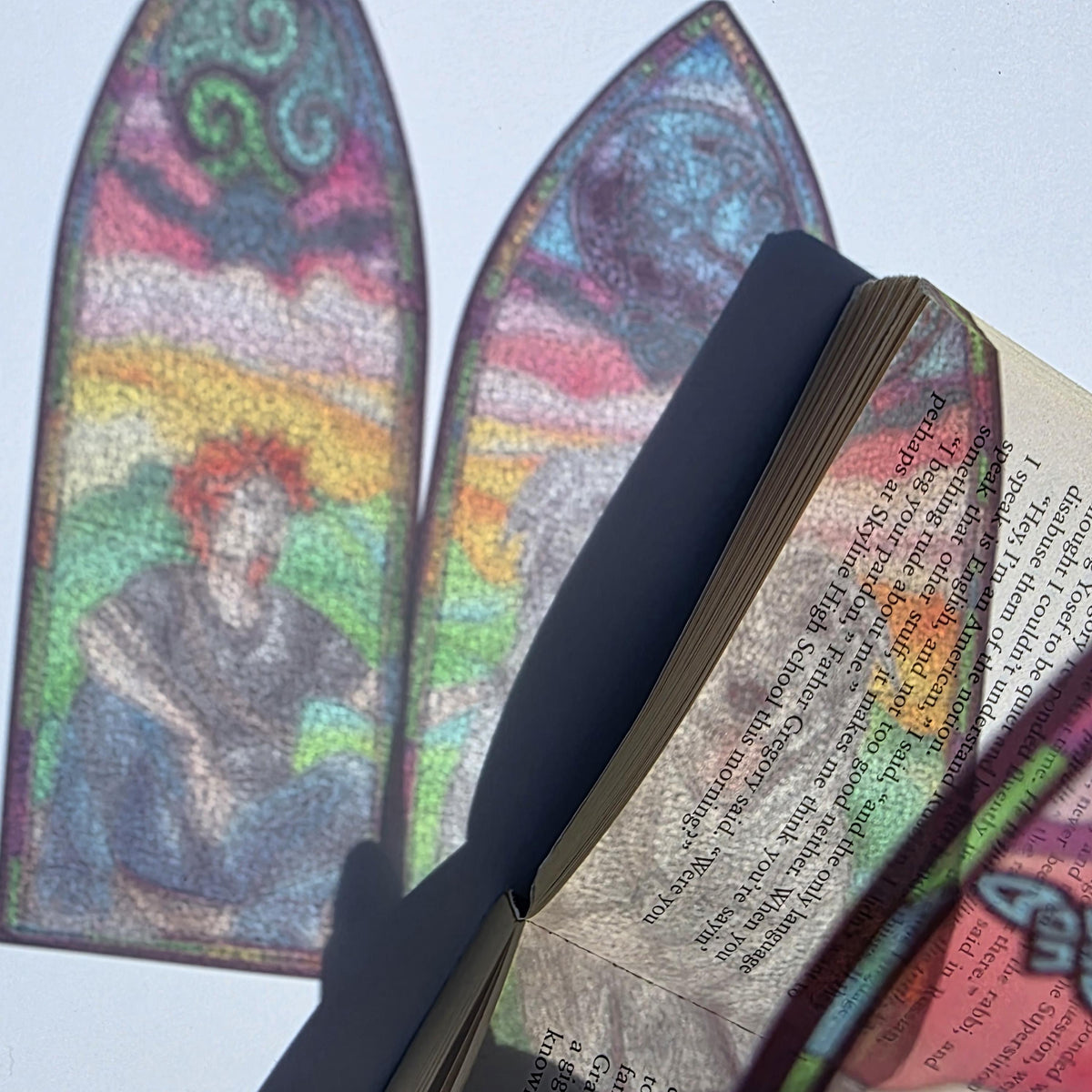 Iron Druid Chronicles Stained Glass Style Bookmark: Atticus and Oberon. Officially Licensed and Handmade. 19