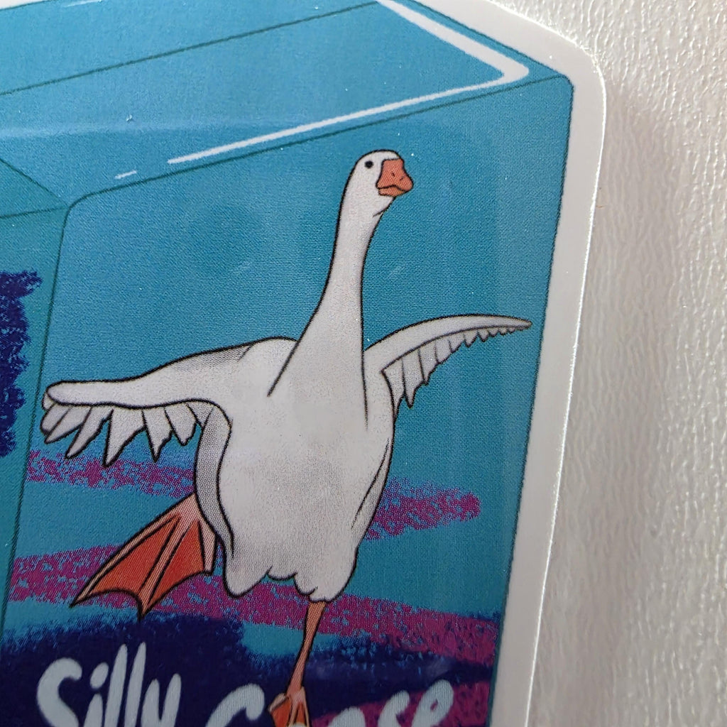 Silly Goose Juicebox Sticker, Retro 80s Colors, Funny Laptop Decal (3" Glossy) 3