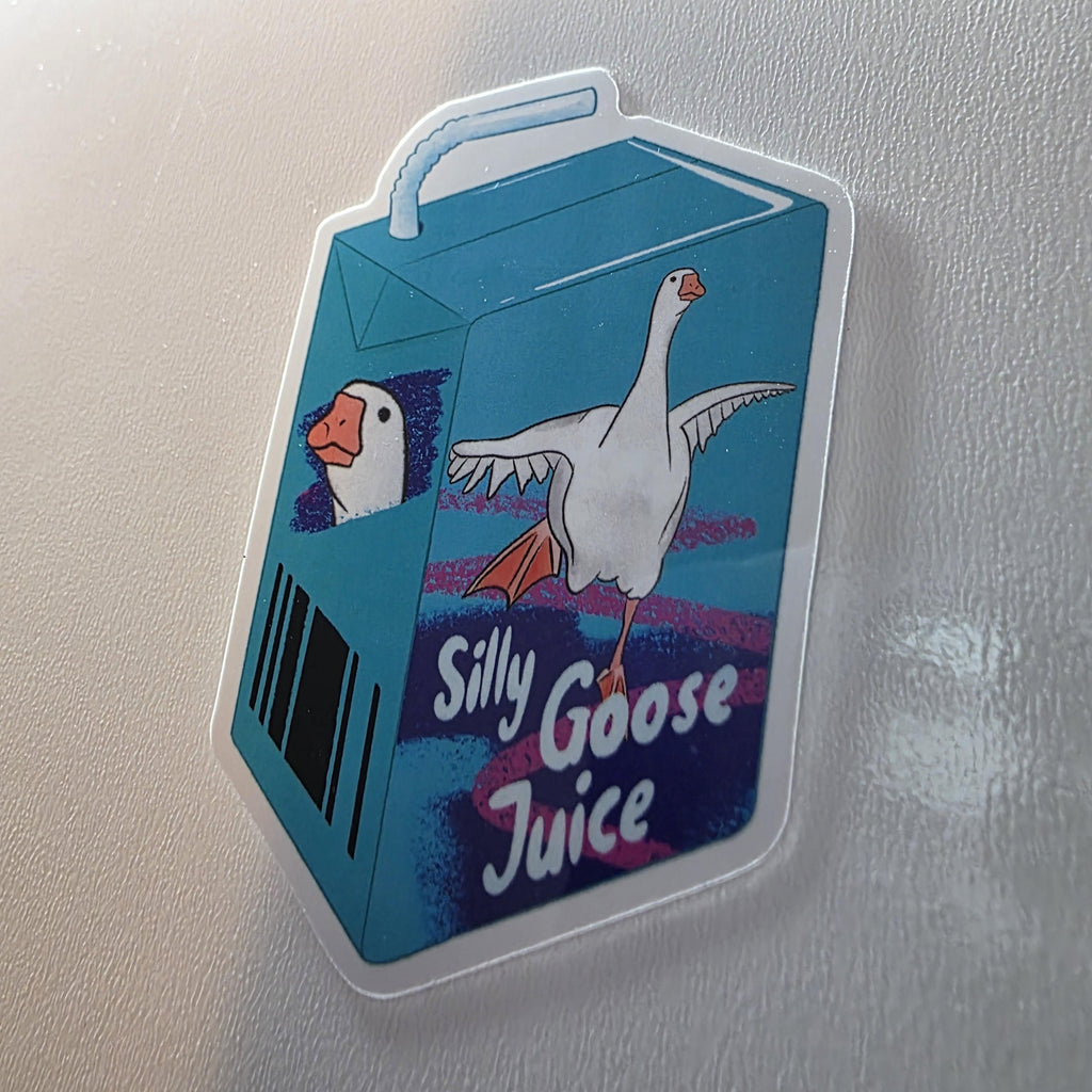 Silly Goose Juicebox Sticker, Retro 80s Colors, Funny Laptop Decal (3" Glossy) 7
