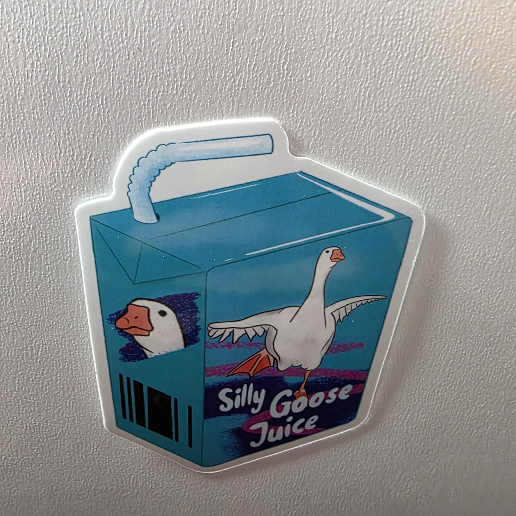 Silly Goose Juicebox Sticker, Retro 80s Colors, Funny Laptop Decal (3" Glossy) 10
