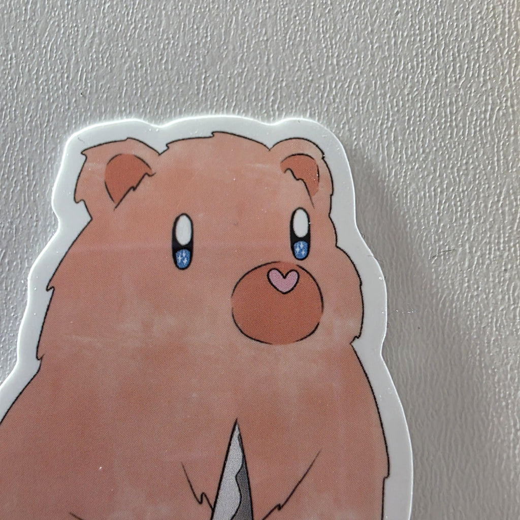 Bear with Knife Sticker sayingKeep Reading (3" Glossy Finish) 8