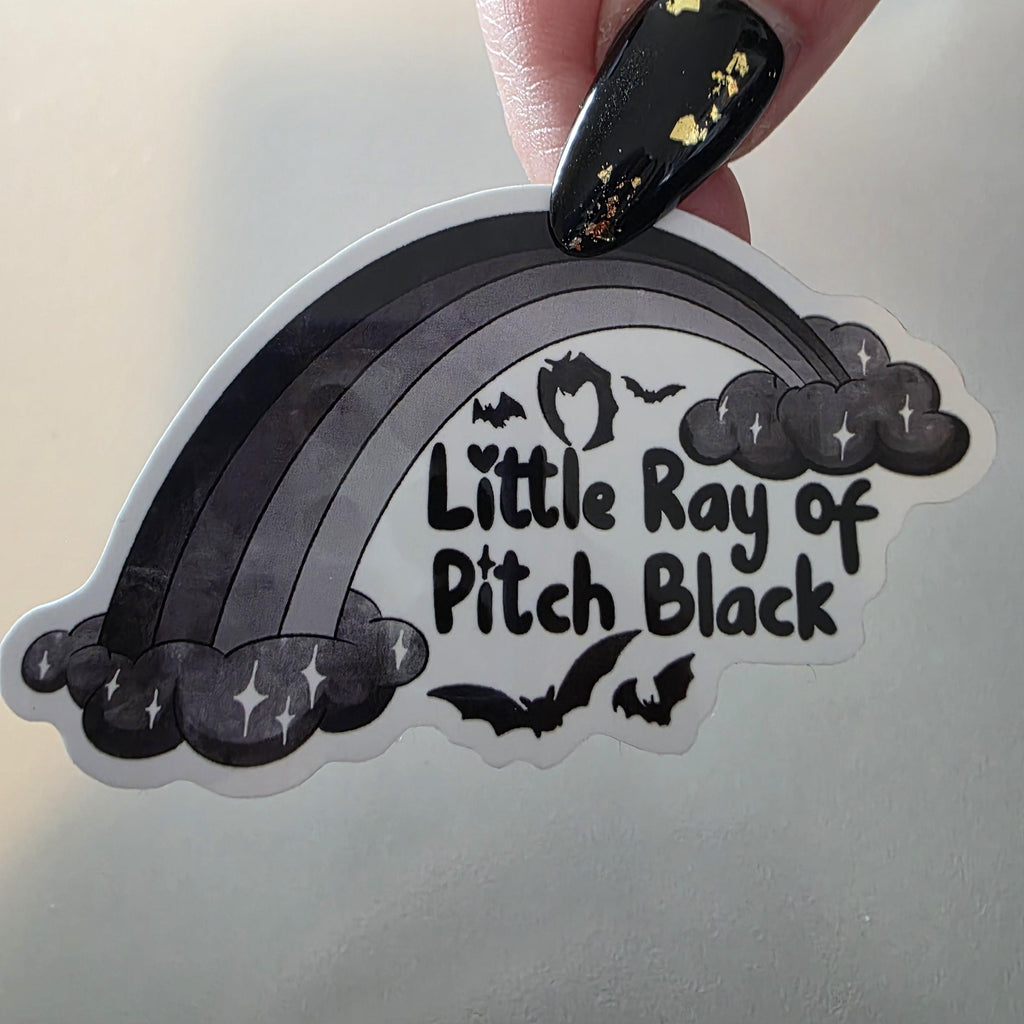 Little Ray of Pitch Black Sticker (3" Glossy Finish)